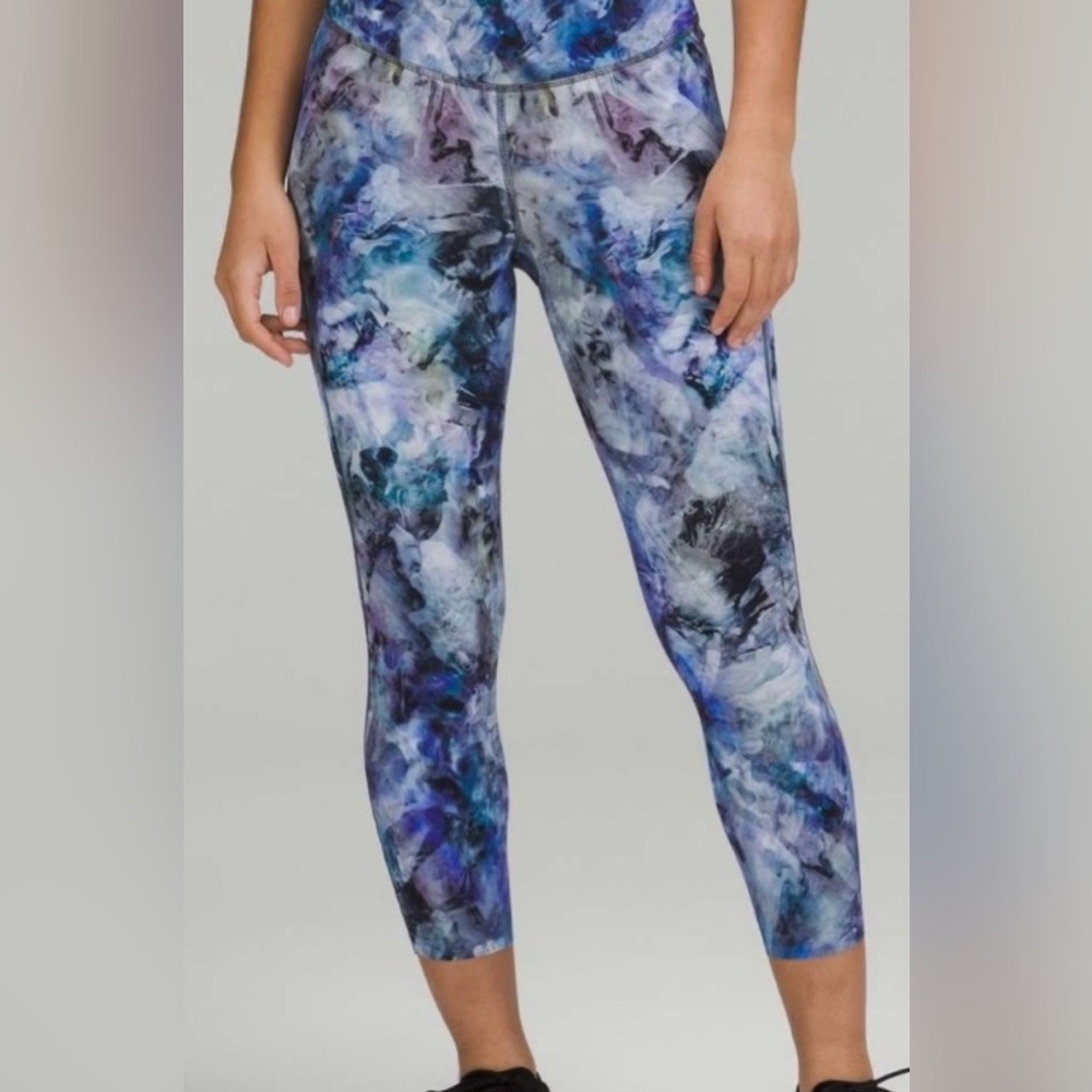 lululemon athletica Blue and Black Patterned Leggings
